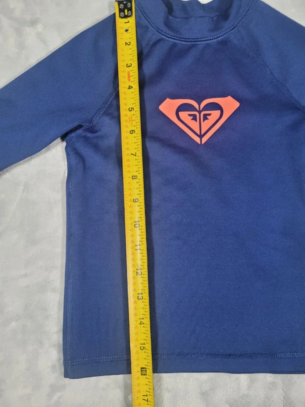 ROXY Girls Mid Sleeve Rashguard Top Size 5 Blue Whole Hearted